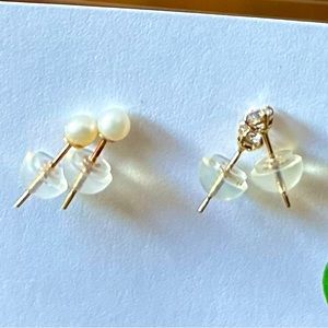 14 k gold stud earring set